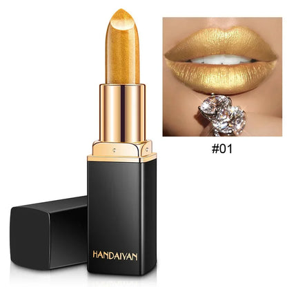 Handaiyan 9 Colors Glitter Matte Velvet Nude Lipstick Shimmer Sexy Red Pigments Makeup Long Lasting Waterproof Profissional
