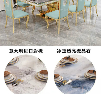 Kitchen Marble Dining Table Restaurant Side Chairs Living Room Study Dining Table Writing Office Muebles Commercial Furniture - Kimlud