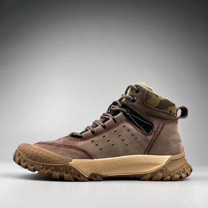 Men Shoes New Cow Leather High Tops Sport Hiking Shoes Outdoor Sneakers Skidproof Cow Leather Climbing Boots
