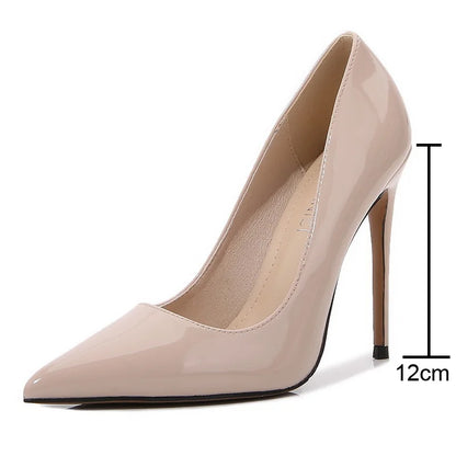 Women Pointed Toe High Thin Heel Shoes Outdoor Office Sweet Single Shoes Nightclub Party Banquet Wedding Host Model Heeled Pumps