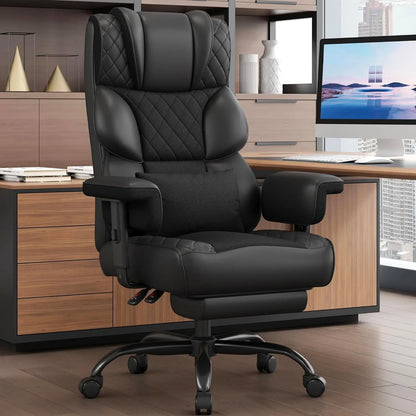 Big and Tall Office Chair, Computer Chair with Soft Adjustable Armrests, Ergonomic High Back Gaming Chair with Lumbar Support