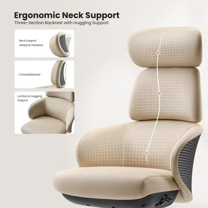 Royal Rowan Leather Desk Chair, Microfiber PU Leather Office Chair with Wheels and Headrest, High Back Office Chair,...