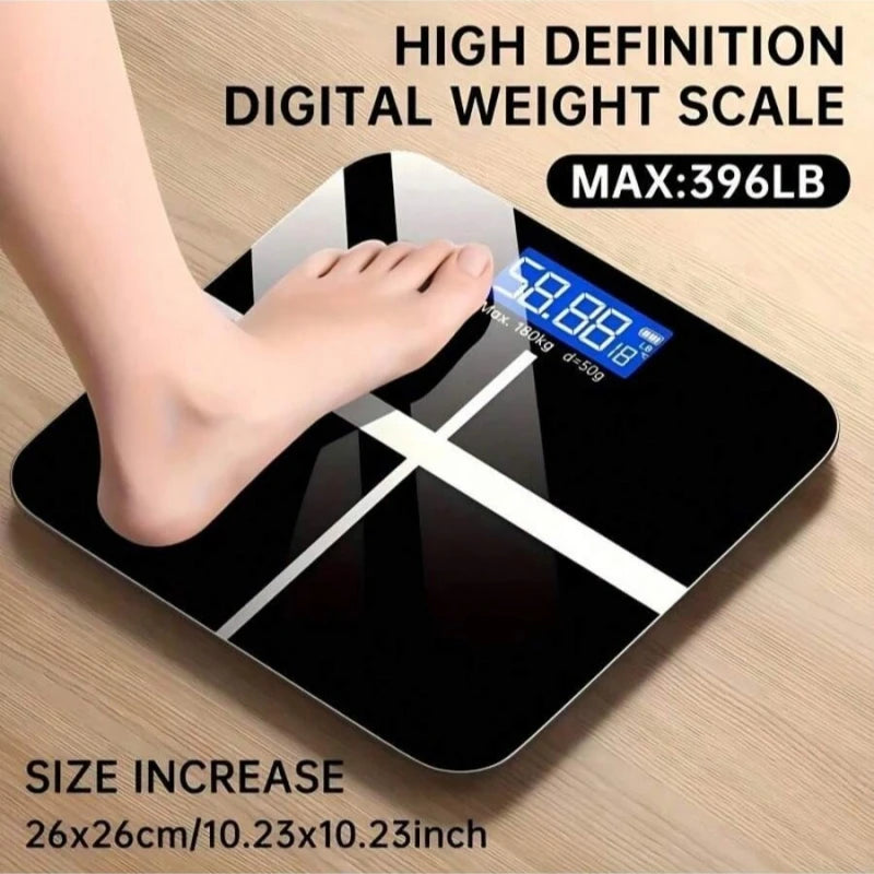 Smart Multi-Function Body Fat & Weight Bathroom Scale with Tempered Glass Wide Platform, 390lbs. For Home, Fitness, Outdoor. - Kimlud
