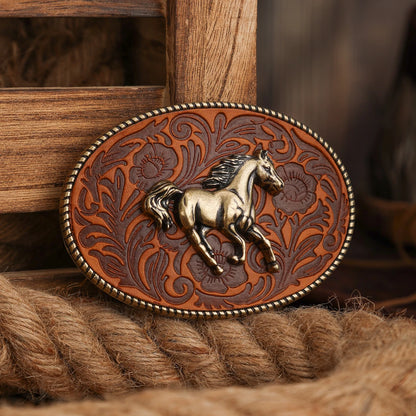 A Western Cowboy-Style Belt Buckle with a Metal Buckle and a Horse Relief Belt Buckle Is a Complete Success | Kimlud Mid...