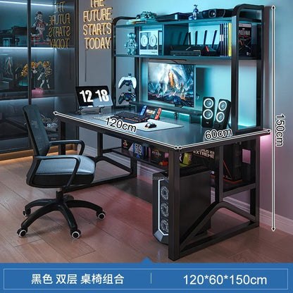 Home Office Table For Pc Gaming Desk Simple Desktop Computer Desks With Bookshelf Furniture Creative Reading Desk Gamer Table X