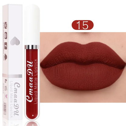 3Pcs/Set Waterproof Matte Nude Lip Gloss Brown Nude Pigment Dark Red Long Lasting Velvet Liquid Lipstick Women Makeup Lip Glaze