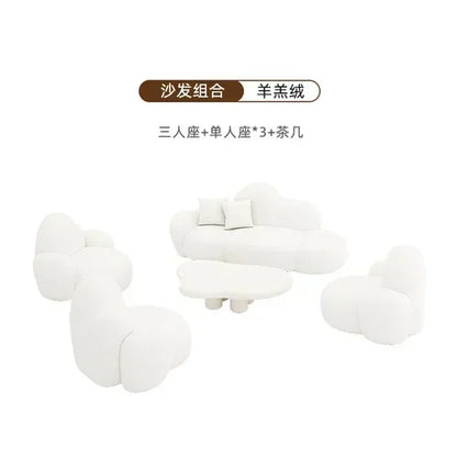 Lambswool Modern Sofa Mid Century White Italiano Plus Size Relax Couch Minimalist Luxury Design Muebles Para El Hogar...