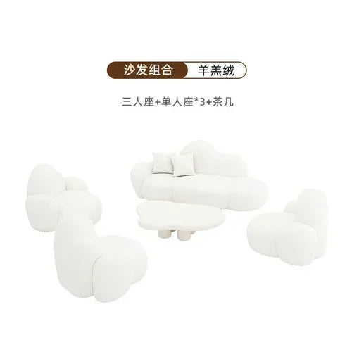 Lambswool Modern Sofa Mid Century White Italiano Plus Size Relax Couch Minimalist Luxury Design Muebles Para El Hogar...