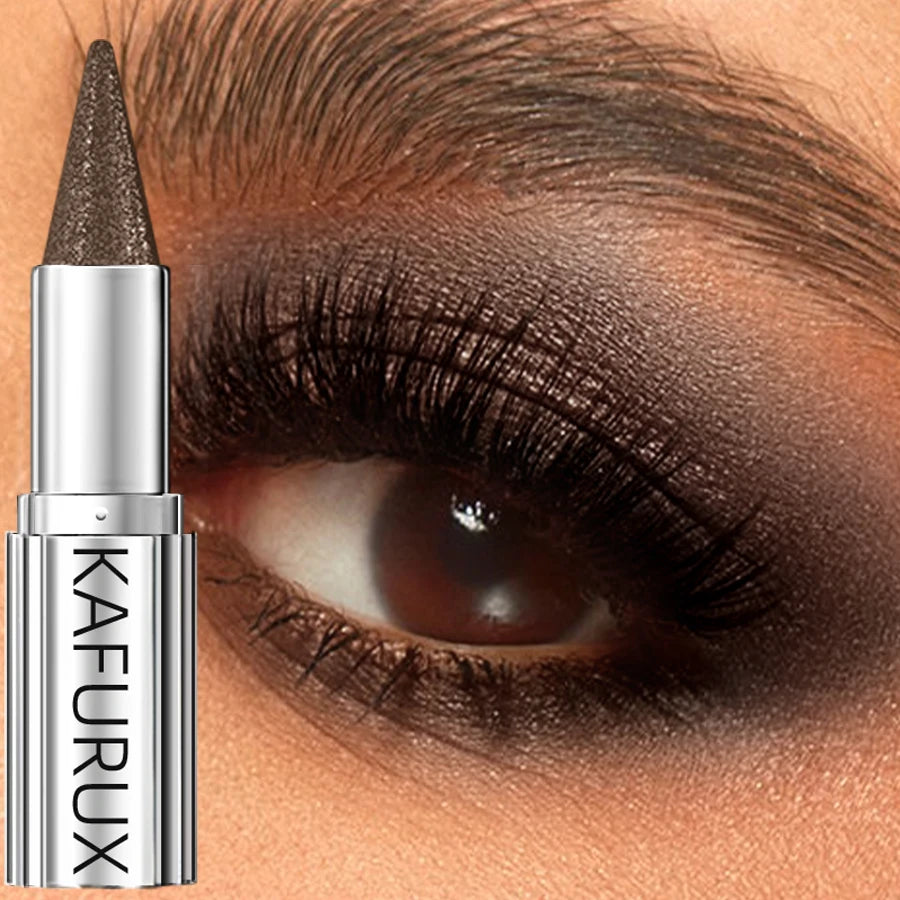 1pc Waterproof Brown Eyeshadow Sticks Long Lasting High Pigmented Shimmer Glitter Natural Eye Shadow Pencil Crayon Makeup Gifts - Kimlud