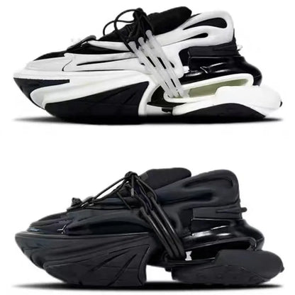 Designer Luxury Brand Sneakers Women Lace-up Thick Bottom Hollow Mixed Color Female Shoes Leisure Outdoor Fashion Runway Shoes - Kimlud