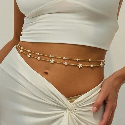 Ingemark 2Pcs/Set Summer Beach Sexy Bikini Waist Chain Women Trendy Boho Rice Beads Body Chain Jeans Dress Jewelry...
