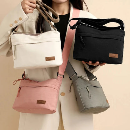 3 Main Pockets High Capacity Shoulder Crossbody Bag for Women Multi-pocket Purse Canvas Handbag Suitable for Mothers...