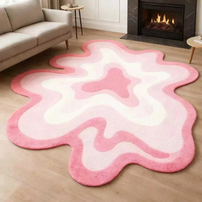 VIKAMA Dopamine Abstract Plush Rug Soft And Comfortable Irregular Shaped Rug For Living Rooms And Bedrooms Home Decoration - Kimlud