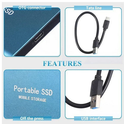 Portable External Hard Drive 1TB 2TB High-Speed SSD Fast Transfer Mini Solid Hard Disk Storage for Laptop Desktop MAC 2025 New