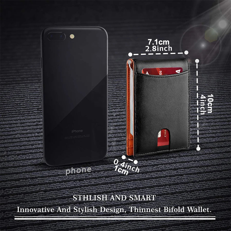 Rfid Credit Card Holder Men Wallets Money Clip Luxury Slim Thin Mini Wallet Male Small Short Purse Minimalist Billfold Vallet