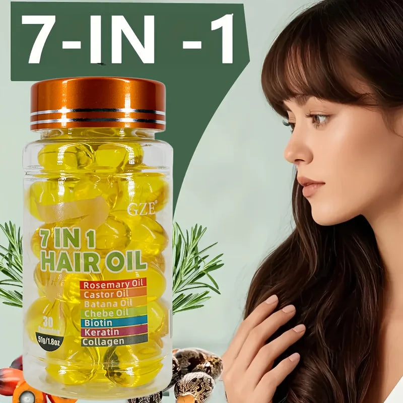 GZE 7-IN-1 Hair Oil Enriched With Rosemary Oil Castor Oil Batana Oil Chebe Oil Biotin Keratin Collagen Hydrating...