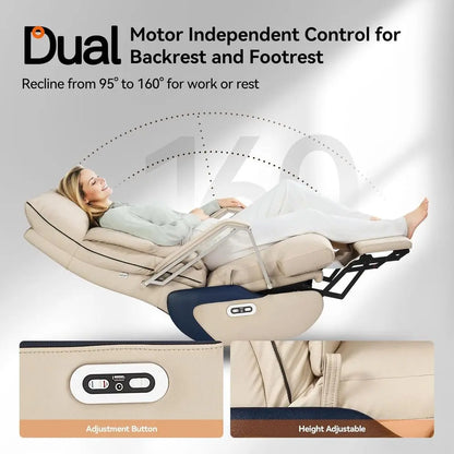 M80A Dual Motor Electric Executive Oice Chair with ootrest, Comortable Reclining Oice Chair Wide Seat, Big and Tall...
