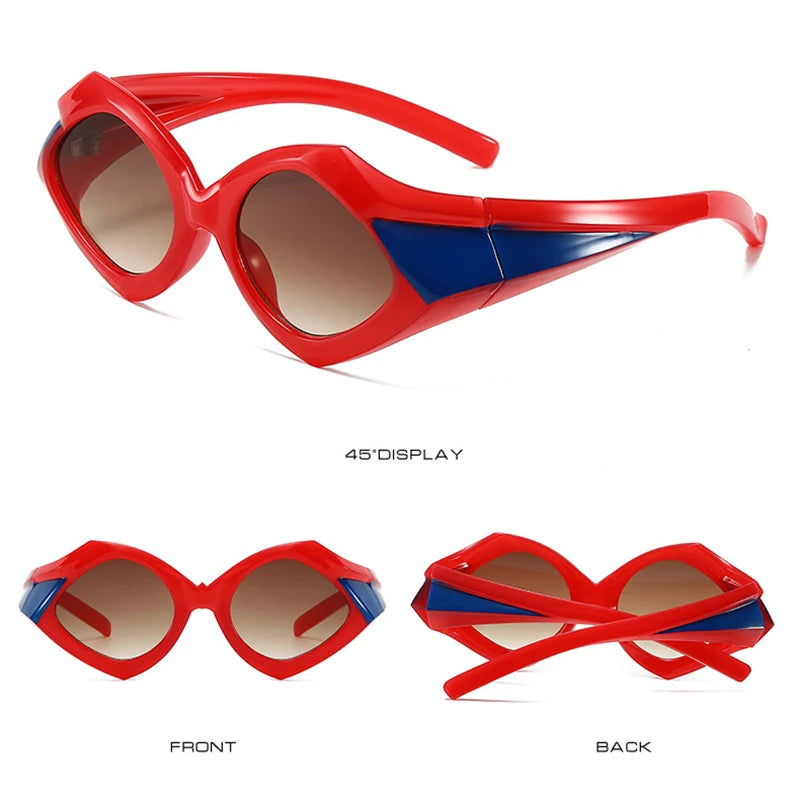 Y2K Oversized Irregular Rhombus Sunglasses Women For Men Luxury Brand Designer Vintage Sun Glasses Popular Punk Big...