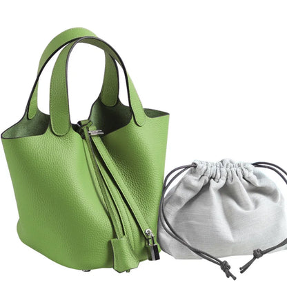 Various Genuine Leather Luxury Bag Fashion Women's Handbag Vegetable Basket Style Portable Women Bucket Bag with Lock