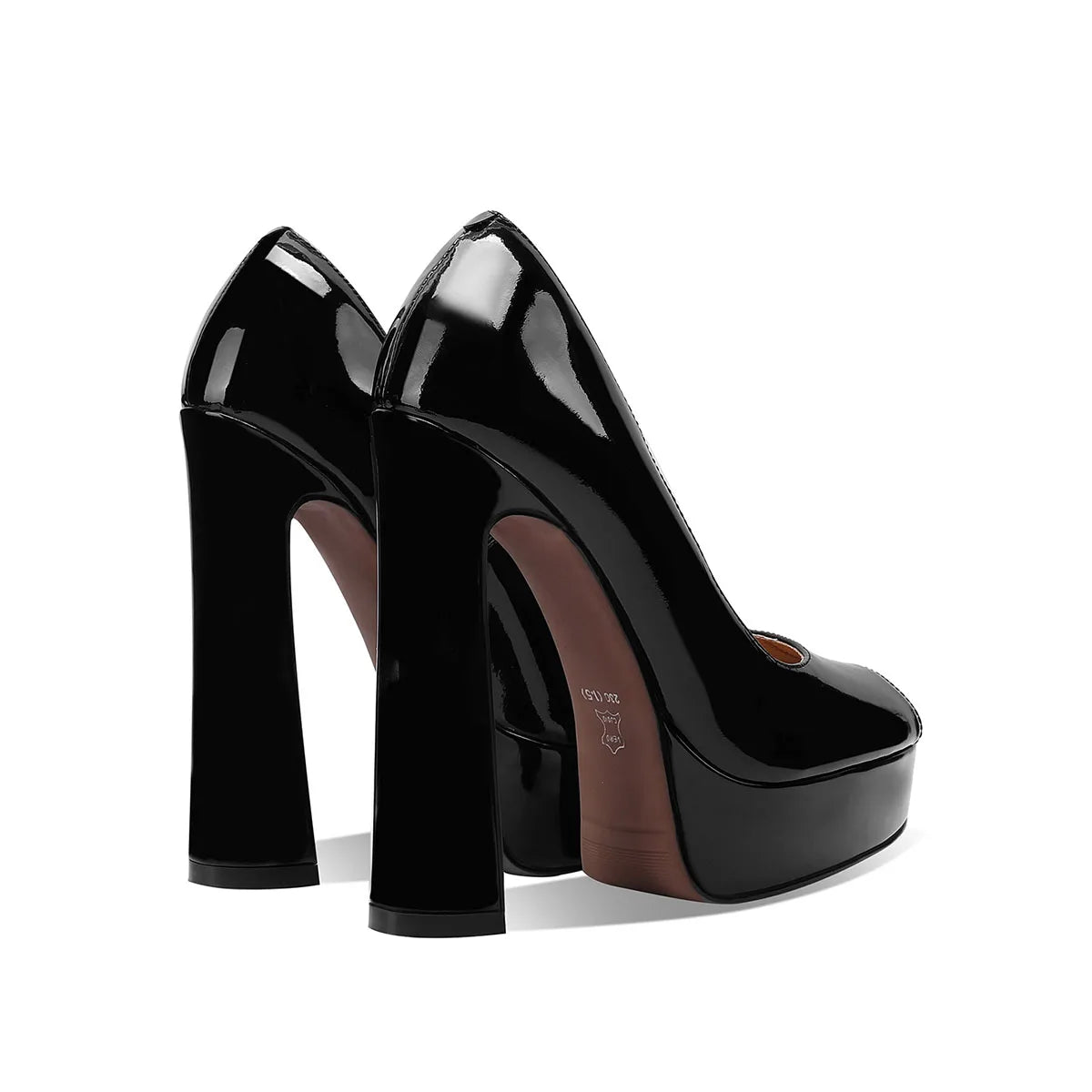 Arden Furtado 2025 Summer Cow patent leather peep toe Pumps Round toe Platform Super high heel Single shoe Wedding shoes...