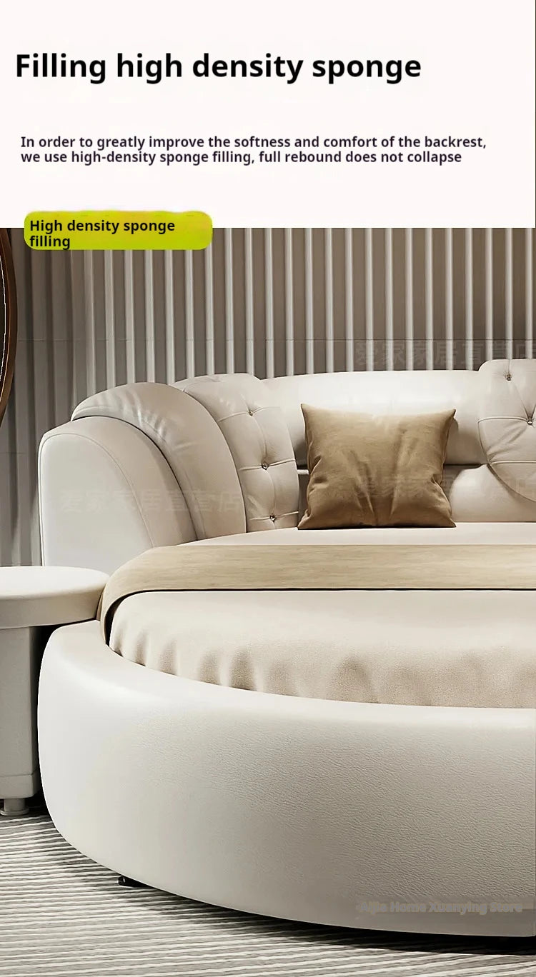 European Style Large Double Bed Round Modern Minimalist Princess Double Bed Luxury Human Camas De Dormitorio Bedroom...