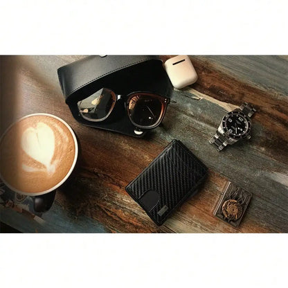 Wallet for Men, Mens Minimalist Wallet 9-13 Cards, Slim Compact Wallet with Money Clip & ID Window, RFID Blocking Smart Pop Up C