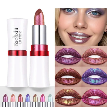 Metallic Lipstick Blue Purple Chameleon Lipstick Glitter Diamond Shimmer Color Changing Lip Gloss Pearl Shine Charming Makeup - Kimlud