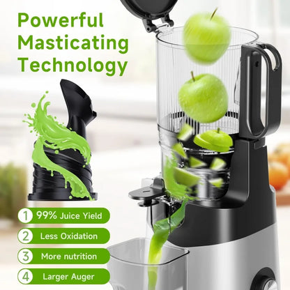 Cold Press Juicer with 5.3Inch Extra Large Feed Chute Designed for Whole Fruits and Vegetables 350W Slow Masticating Juicer Mac