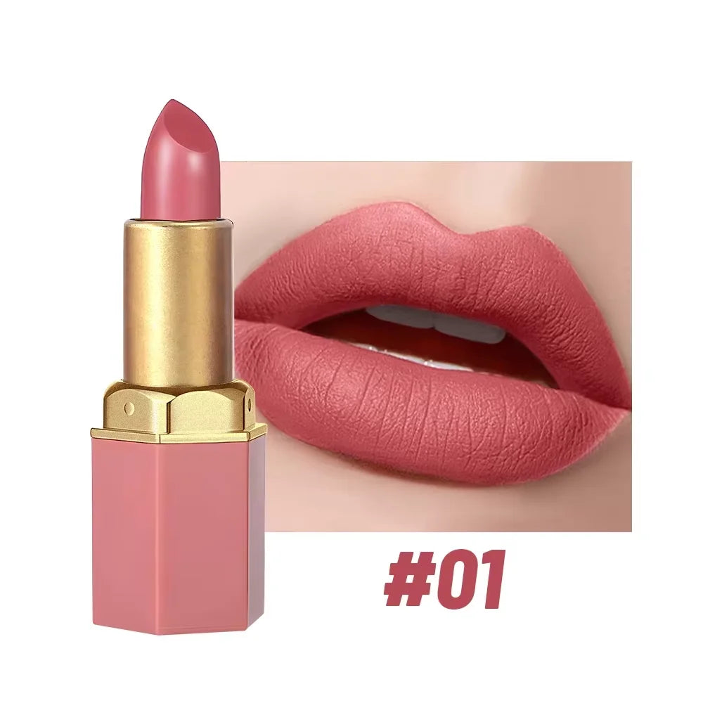 6-Color Matte Lipstick Set, Non-Fading, Non-Stick Cup Long-Lasting Velvet Finish, Smooth Matte Lip Color Waterproof Smudge-proof - Kimlud