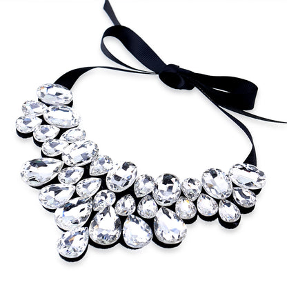 Fashion Bohemia Crystal Choker Necklace Jewelry for Women Handmade Chunky Pendant Collar Accessory Wedding Party Prom...