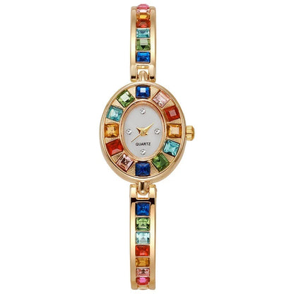 Fashion Rhinestone Women Watch Square Dial Ladies Quartz Watches Bracelet Band Wristwatches - Kimlud