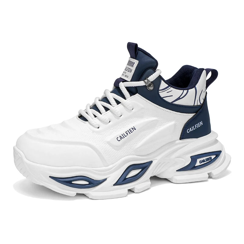 Mens Running Shoes New High Top All Season Street Trendy Wear-resistant Thick Sole Casual Sneakers Original Sports Shoes for Men