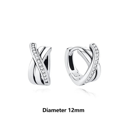 Original 925 Sterling Silver Earrings 2026 Stud Hoop Crystal Earings For Women Rose Gold Crown Heart Infinity Bee Earing...