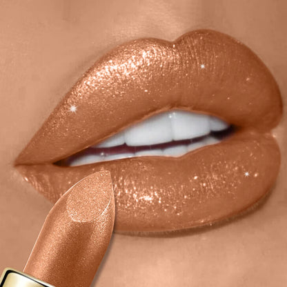 Pearlescent Glitter Lipstick Metallic Waterproof Long Lasting Matte Shimmer Diamond Lipstick Women Sexy Lips Makeup...