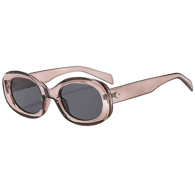 Versatile Fashion Sunglasses New Oval Frame Sun Glasses Retro Small Frame Eyeglasses Y2K Street Photo Glasses Female - Kimlud