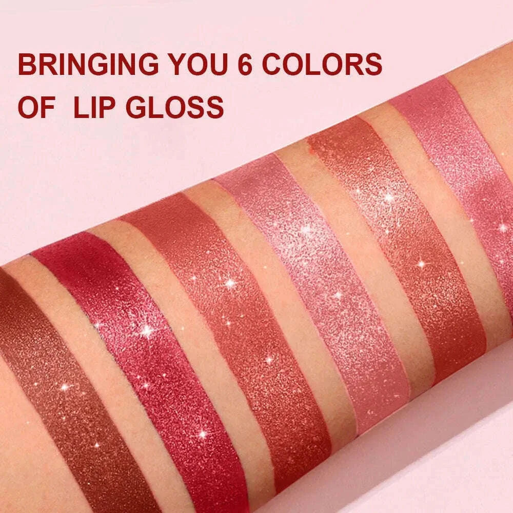 Pearlescent Pink Glitter Velvet Lipstick Metallic Waterproof Long Lasting Matte Shimmer Diamond Lipstick Women Makeup Cosmetic