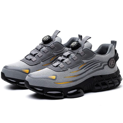 Rotating Button Safety Shoes Men Steel Toe Sneaker Air Cushion Work Shoes Man Puncture Proof Work Safety Boots Protective Shoes