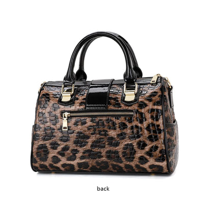 Aidrani A Trendy Leopard Print WOMEN'S Handbag Made of Glossy Material Waterproof and Scratch Resistant Technology and High-qua