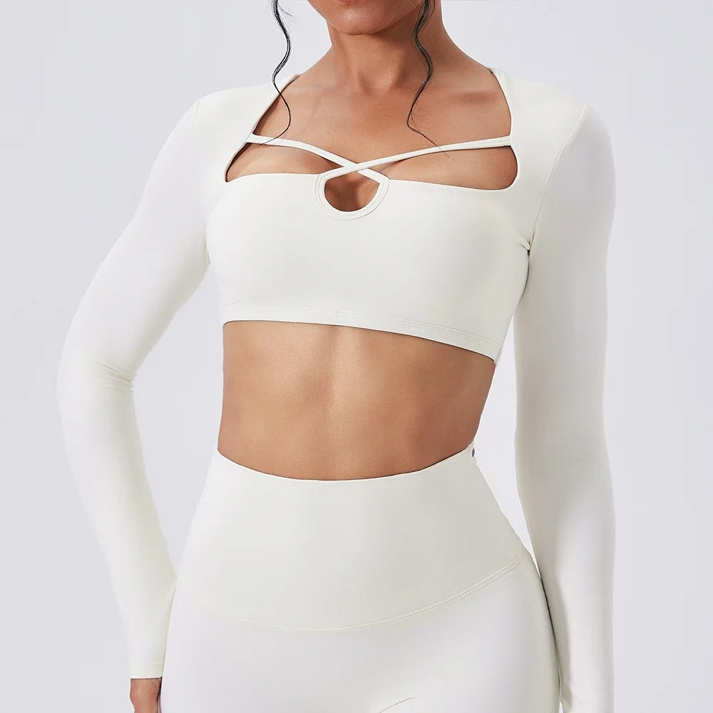 Cloud Hide HOT Girls Yoga Shirts Long Sleeve Blouses for Woman Sports Gym Fitness Running Top Pilates T-Shirt Workout Clothing - Kimlud