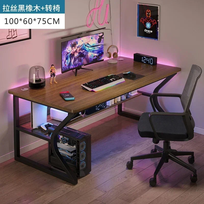Simple Desktop Computer Desks Home Bedroom Workbench Gaming Tables Office Furniture Student Study Writing Desk and Chair Set E C