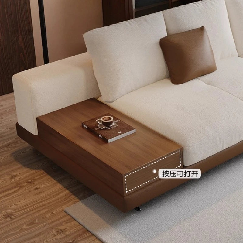 Connery Straight Sofa Linen-cotton Italian Light Luxury Modern Minimalist Living Room Furniture Villa Sofa with Small...