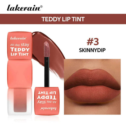 lakerain 6 colors matte teddy lip gloss lasting color waterproof not easy to take off makeup non-stick cup lip gloss
