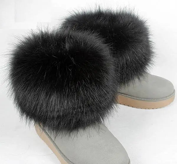 Luxury Faux Fur Fox Artificial Raccoon Shoes Cover Leg Warmers Ankle Boots Feet Cuffs Socks Cover Shoes Sleeve Elastic DIY - Kimlud