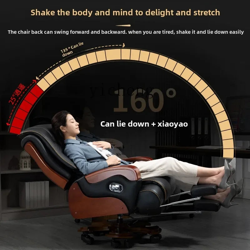 HSN boss chair office home computer leather can lie down comfortably sedentary backrest to class chair seat - Kimlud