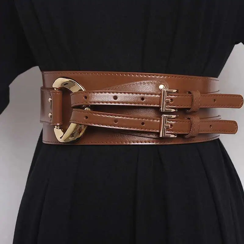LANMREM Fashion PU Leather Belt Irregular Cowhide Waist Women's Decorative Suit Dress Sweater Waist Belts 2025 New...