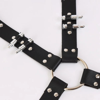 Punk Thigh Garter Belt Black Leather Leg Harness Rave Thigh Straps,Thigh Leg Harness Goth Cosplay - Kimlud