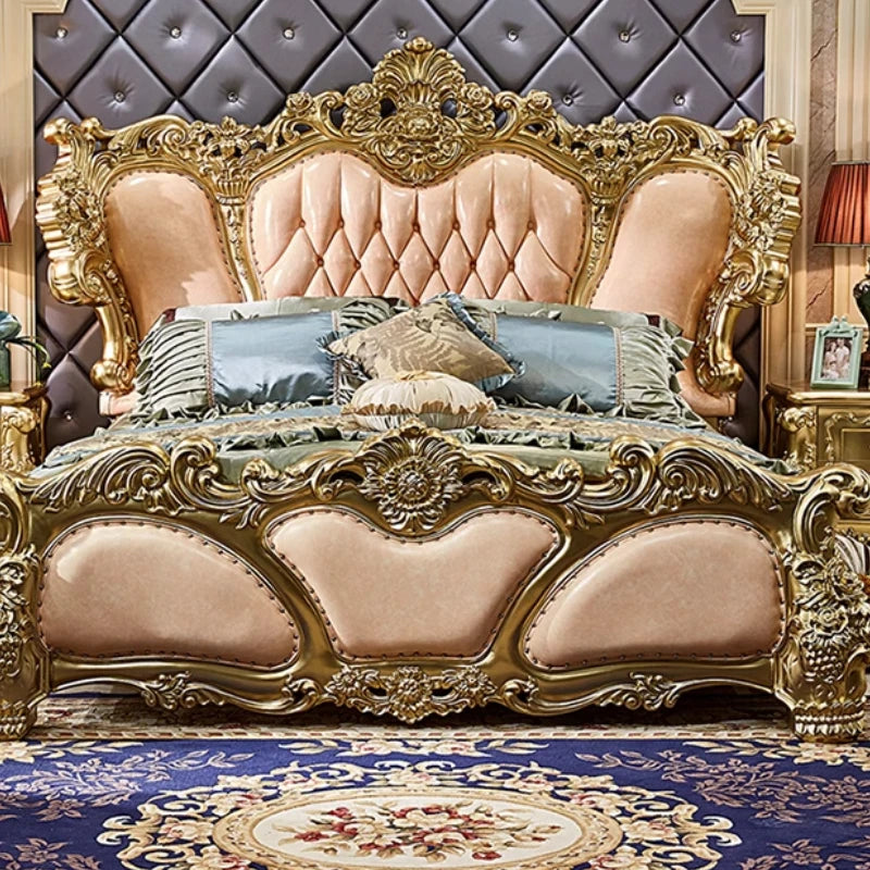European Romantic Bed Adult Design Castle Aesthetics Luxury Comfortable Bed Fashion Sun Unusual Muebles Lounge Suite Furniture - Kimlud