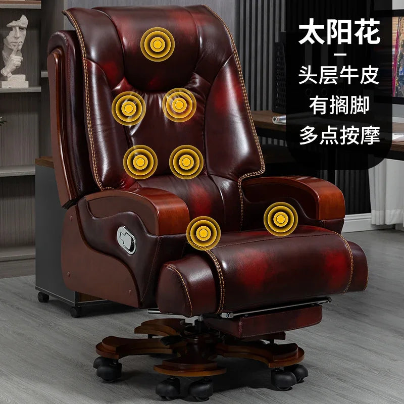 HSN boss chair office home computer leather can lie down comfortably sedentary backrest to class chair seat | Kimlud...