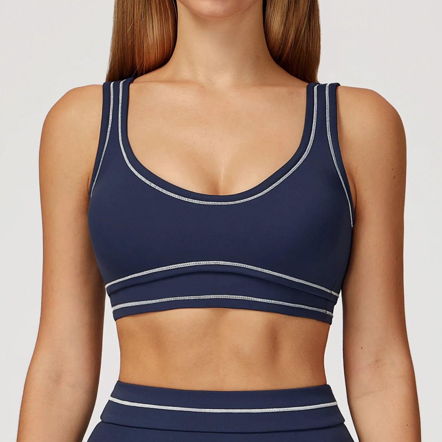 Breathable Yoga Bra Color Contrast Sports Bra Shockproof Gym Fitness Underwear High Strength Workout Top Female Sports...