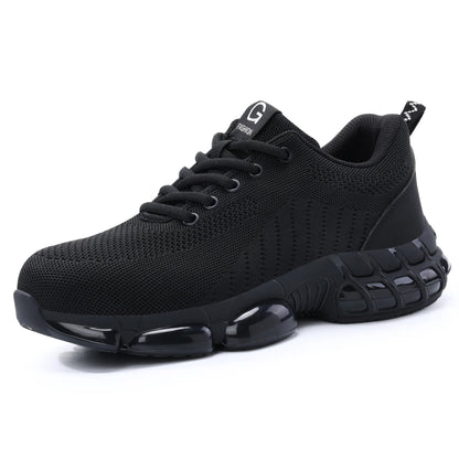 Rotating Button Safety Shoes Men Steel Toe Sneaker Air Cushion Work Shoes Man Puncture Proof Work Safety Boots Protective Shoes